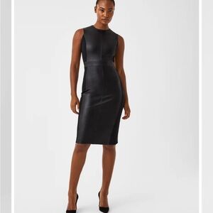 SPANX Leather Like Combo Fitted Dress NWT 1XL